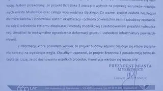 Fragment pisma do Głównego Geologa Kraju