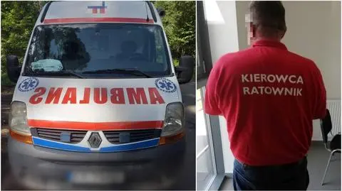 Wyjechał karetką na przejażdżkę, włączył sygnały świetlne. Był pijany