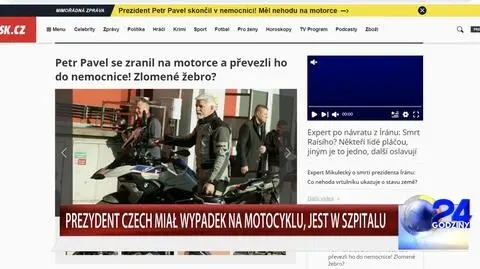 Prezydent Czech Petr Pavel miał niegroźny wypadek motocyklowy