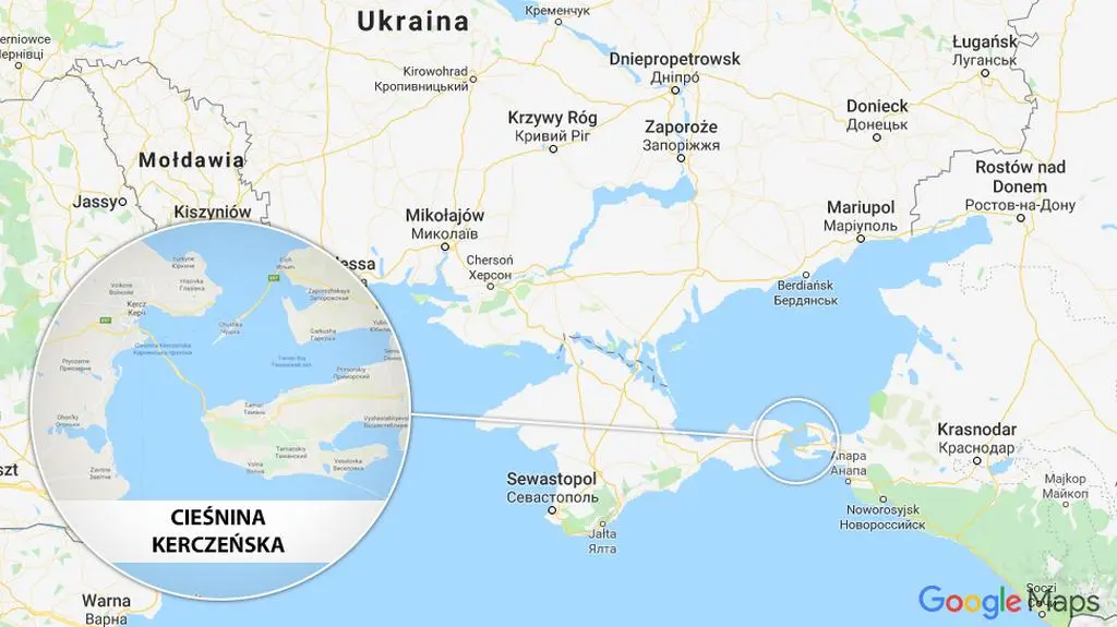 Cieśnina Kerczeńska łączy Morze Azowskie i Morze Czarne