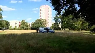 Policjanci przy pętli tramwajowej Ogrody