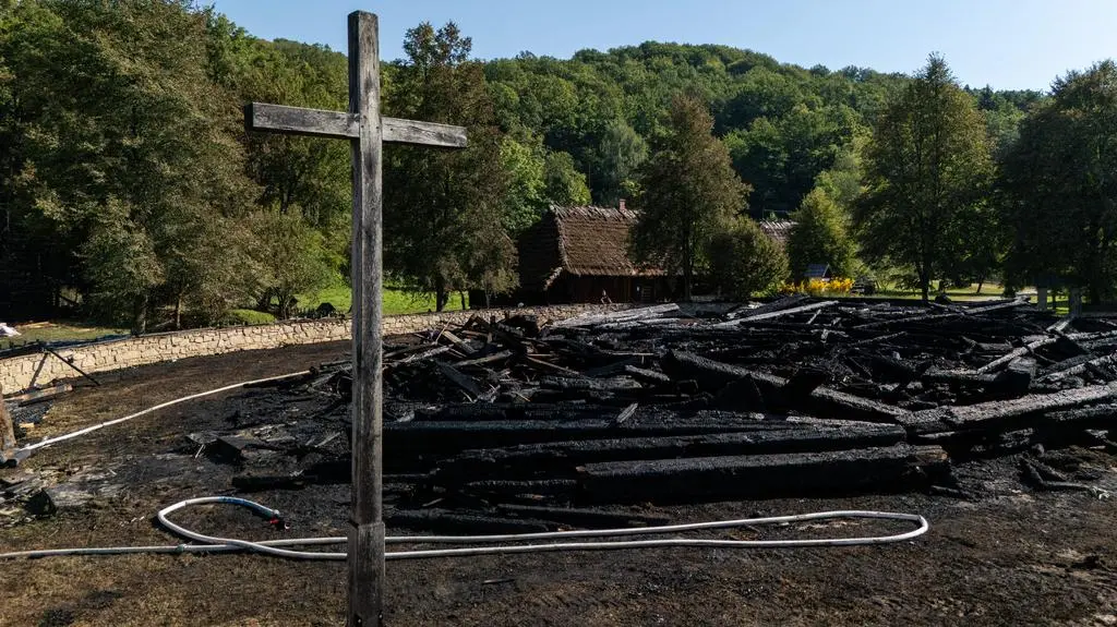 Pożar skansenu w Sanoku