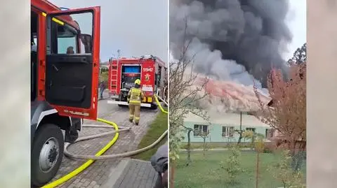 Pożar w hurtowni w Nisku