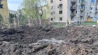 Miasto Słowiańsk po rosyjskim ostrzale, 2023 rok