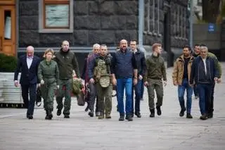 Charles Michel i Wołodymyr Zełenski w Kijowie