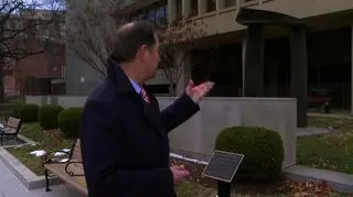 Mark Brzezinski shows a sculpture made by his mother Emilie Benes Brzezinski