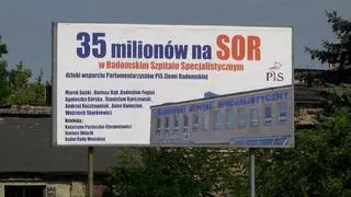 Radomscy radni PiS dziękują na billboardzie parlamentarzystom PiS 