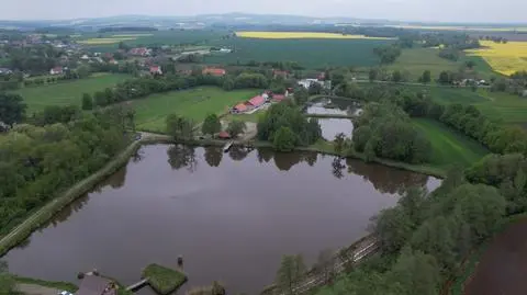 Miejscowość Karnków, zdjęcie z drona
