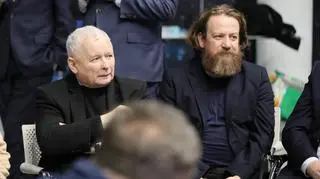 Jarosław Kaczyński i prezes zarządu TVP Mateusz Matyszkowicz