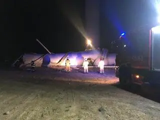 Śmigło od turbiny wiatrowej runęło na ziemię