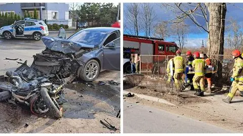 Zderzenie samochodu osobowego z motocyklem