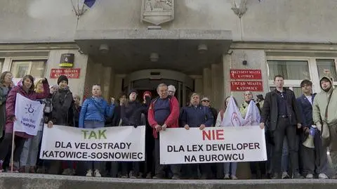 Protest przed siedzibą Rady Miasta Katowice