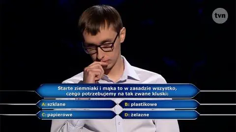 Milionerzy: pytanie za pół miliona złotych o kluski