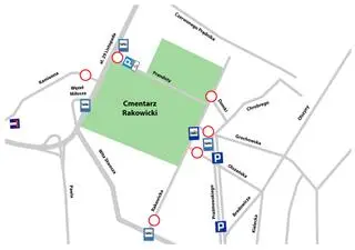 Organizacja ruchu przy Cmentarzu Rakowickim w Krakowie