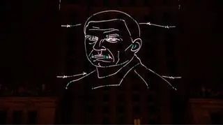 Na budynku Pałacu Kultury i Nauki wyświetlono wizerunek Andrzeja Poczobuta