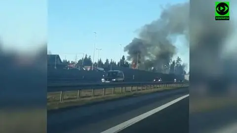 Pożar autokaru wiozącego turystów z Węgier