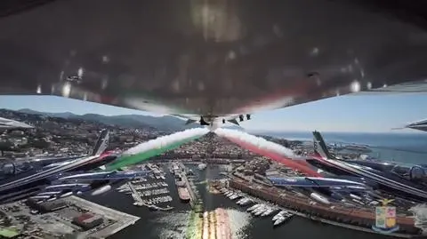 Przelot Frecce Tricolori nad Genuą, Florencją, Perugią i L'Aquilą