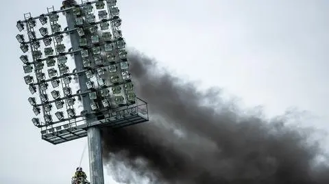 Pożar na stadionie przed meczem w Bełchatowie