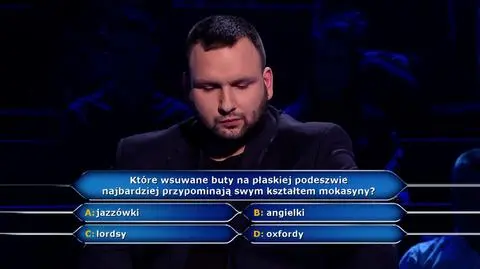 Pytanie w "Milionerach" o buty przypominające mokasyny