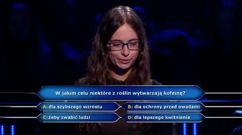 Pytanie w "Milionerach" o cel wytwarzania kofeiny przez rośliny