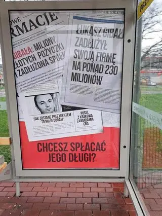 Materiały zniechęcające do głosowania na Łukasza Gibałę