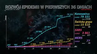 Koronawirus, MERS, SARS, świńska grypa. Jak rozwijały się w pierwszych 36. dniach?