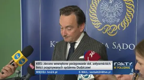 Dudzicz w oświadczeniu: do czasu wyjaśnienia sprawy wpisów zawieszam aktywność jako zastępca rzecznika KRS