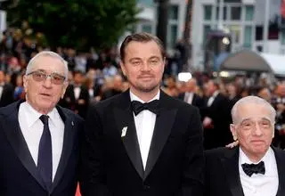 Martin Scorsese, Robert De Niro i Leonardo DiCaprio na premierze w Cannes