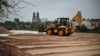 Plaża znajduje się pomiędzy Chwaliszewem, a mostem Rocha
