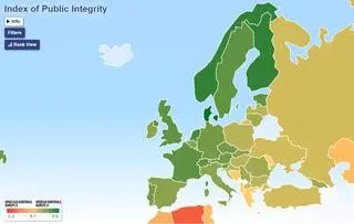 Raport "Corruption Risk" za 2021 rok, ranking "indeksu uczciwości publicznej"