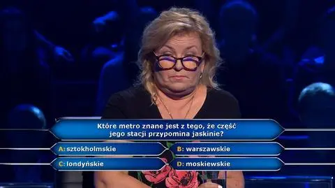 Miasto, w którym stacje metra przypominają jaskinie, w pytaniu z "Milionerów" za 20 tysięcy złotych