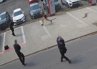 The intervention was captured on video by the CCTV