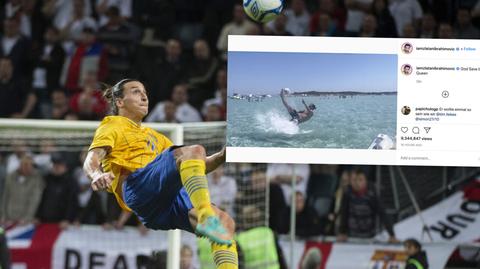 Zlatan nie zapomina. Legendarną przewrotkę powtórzył w wodzie