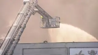 Fire in a shopping center at Marywilska Street in Warsaw's Białołęka