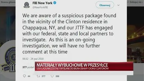 Podejrzane przesyłki przesłane do Hillary Clinton i Baracka Obamy