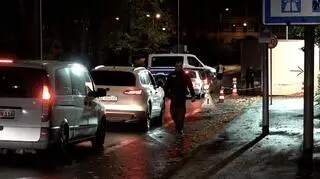 Korek w rejonie przejścia granicznego w Zgorzelcu