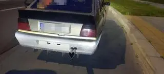 Rura znacząco wystawała poza obrys pojazdu 