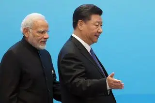 Premier Indii Narendra Modi i prezydent Chin Xi Jinping