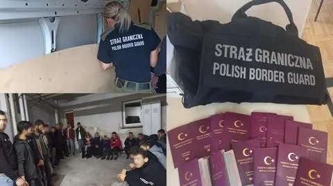"Samochód miał jeszcze ciepły silnik", kierowcy nie było. W środku znaleźli 29 cudzoziemców