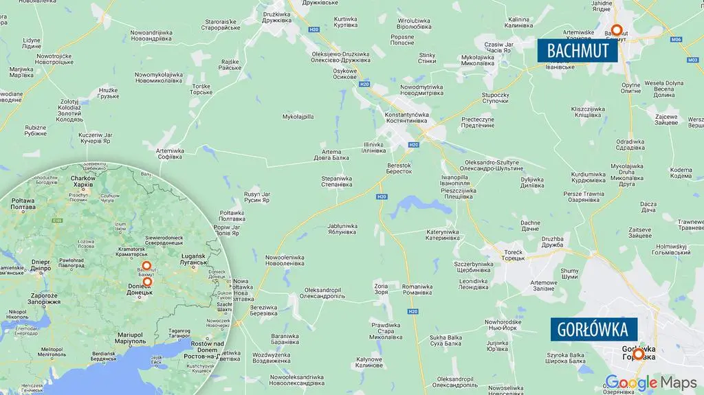 Trasa między Gorłówką i Bachmutem 
