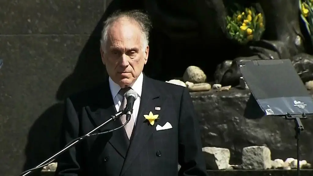 Ronald Lauder podczas 75. rocznicy powstania w getcie warszawskim