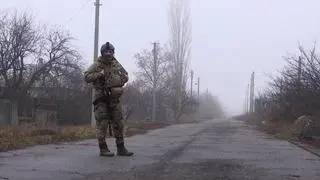 Ukraiński żołnierz przy granicy z Rosją