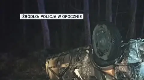 Samochód spłonął po wypadku