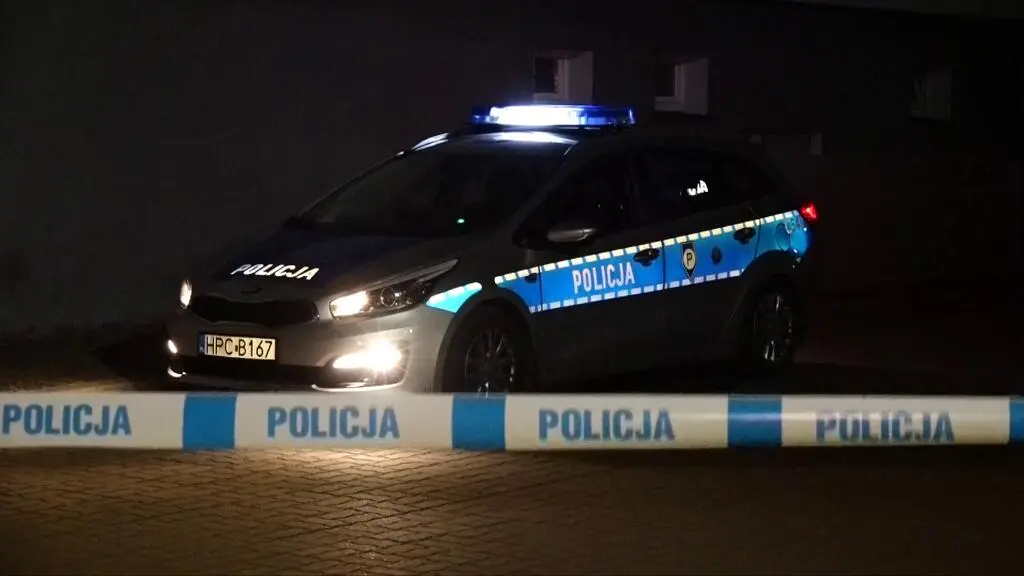Policja na miejscu tragicznego zdarzenia w Unisławiu