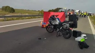 Śmiertelny wypadek motocyklisty na A1