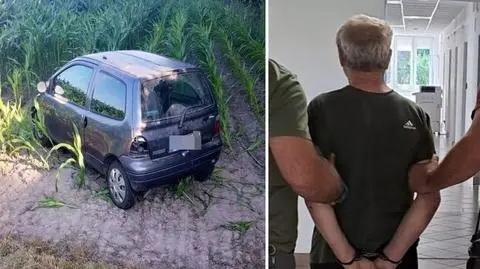 Ukradł samochód z prywatnej posesji. Podróż zakończył w polu kukurydzy