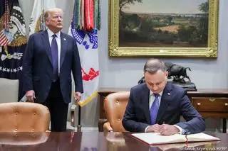 Prezydenci Andrzej Duda i Donald Trump w Białym Domu w czerwcu 2020 roku