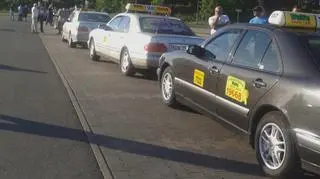Protest wrocławskich taksówkarzy
