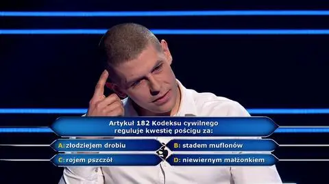 Pytanie w "Milionerach" o artykuł 182 Kodeksu cywilnego