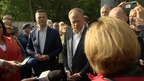 Donald Tusk na spotkaniu z mieszkańcami Trzebini